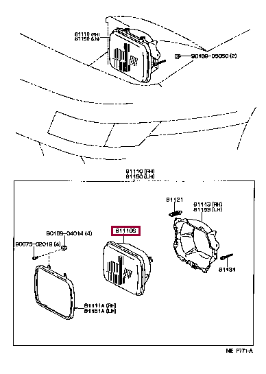 9098104043: SEALED BEAM UNIT, NO.1 Тойота