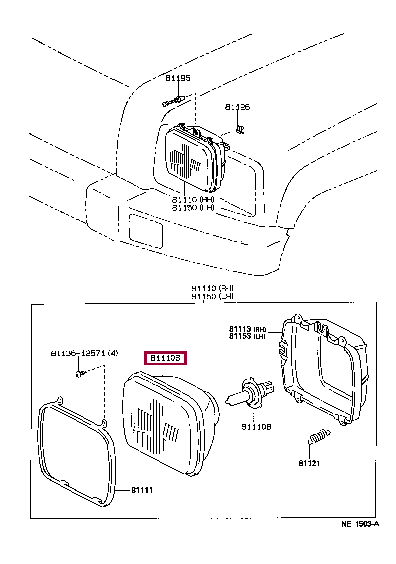 9098109005: SEALED BEAM UNIT, NO.1 Тойота