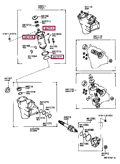 RING, O(FOR STEERING WORM) 96711-19009 (номер toyota 9671119009)