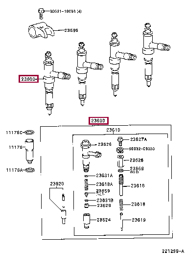 HOLDER & NOZZLE SET, NOZZLE S2361-02143 (номер toyota S236102143)